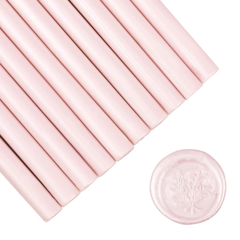 SHOWIN Glue Gun Sealing Wax Sticks for Wax Seal Stamp -Light Pink, Great for Wedding Invitations, Cards Envelopes, Snail Mails, Wine Packages, Christmas Gift Ideas, Pack of 10 - Image 1